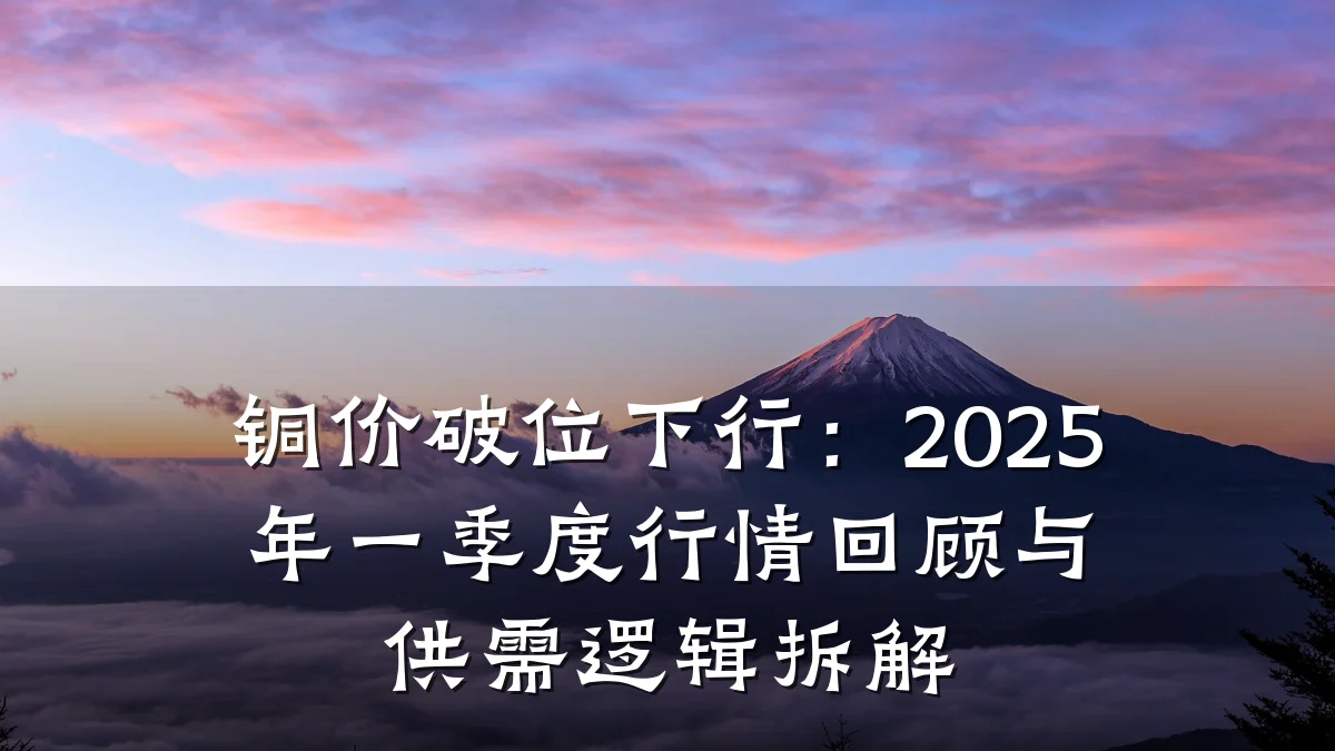 铜价破位下行:2025年一季度行情回顾与供需逻辑拆解