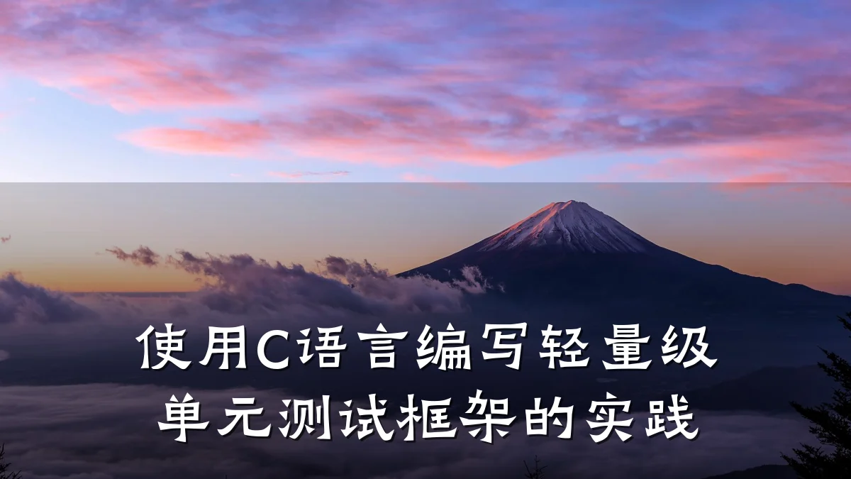 使用C语言编写轻量级单元测试框架的实践