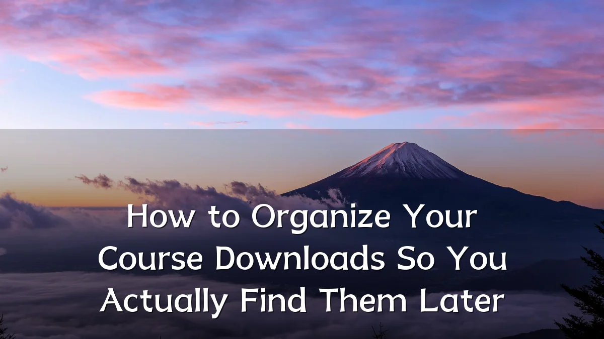 How to Organize Your Course Downloads So You Actually Find Them Later